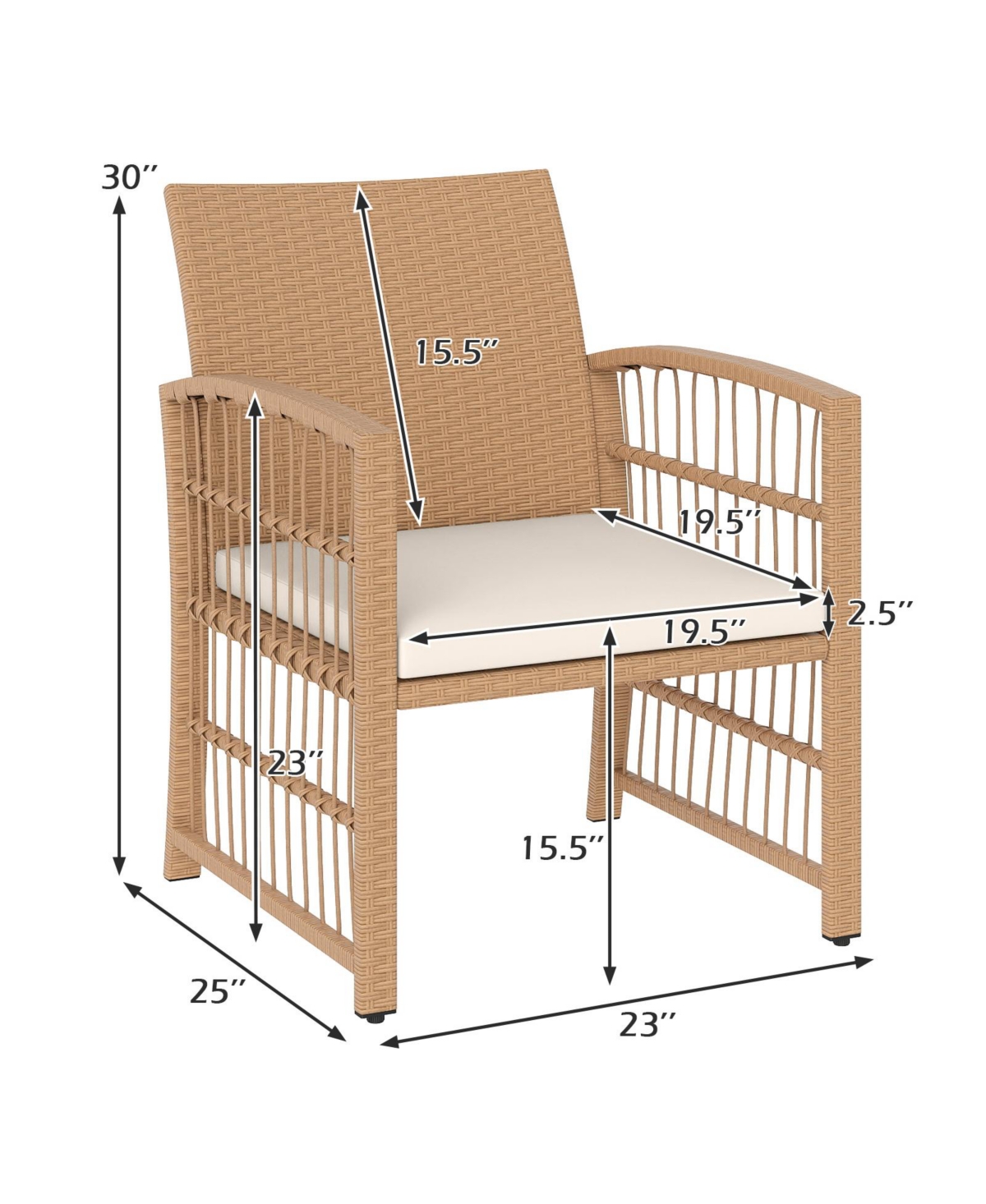 Gymax Set of 5 Patio Conversation Set Pe Rattan Balcony Furniture Set w/ Cushions
