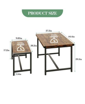 Dining Table Set for 4, Kitchen Room Table Set with 2 Benches, 3-Piece Wood Dining Room Dinette Sets Dining Chairs Set