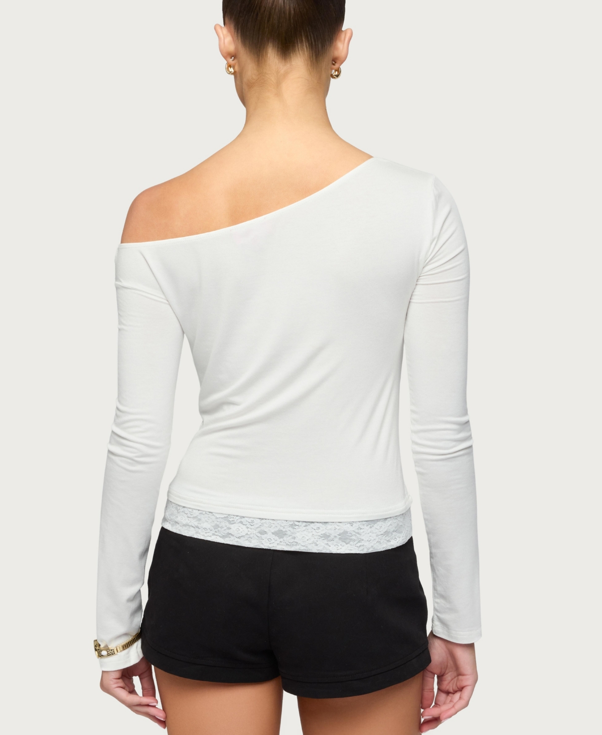 Edikted Women's Layered Lacey Off Shoulder Top