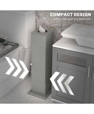 Bathroom Toilet Paper Cabinet with Doors and Shelves,