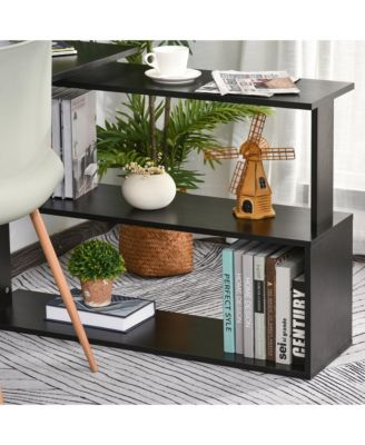 360° Rotating Combo Writing Table Office Hollow Core Hobby Desk w/ Storage Shelf