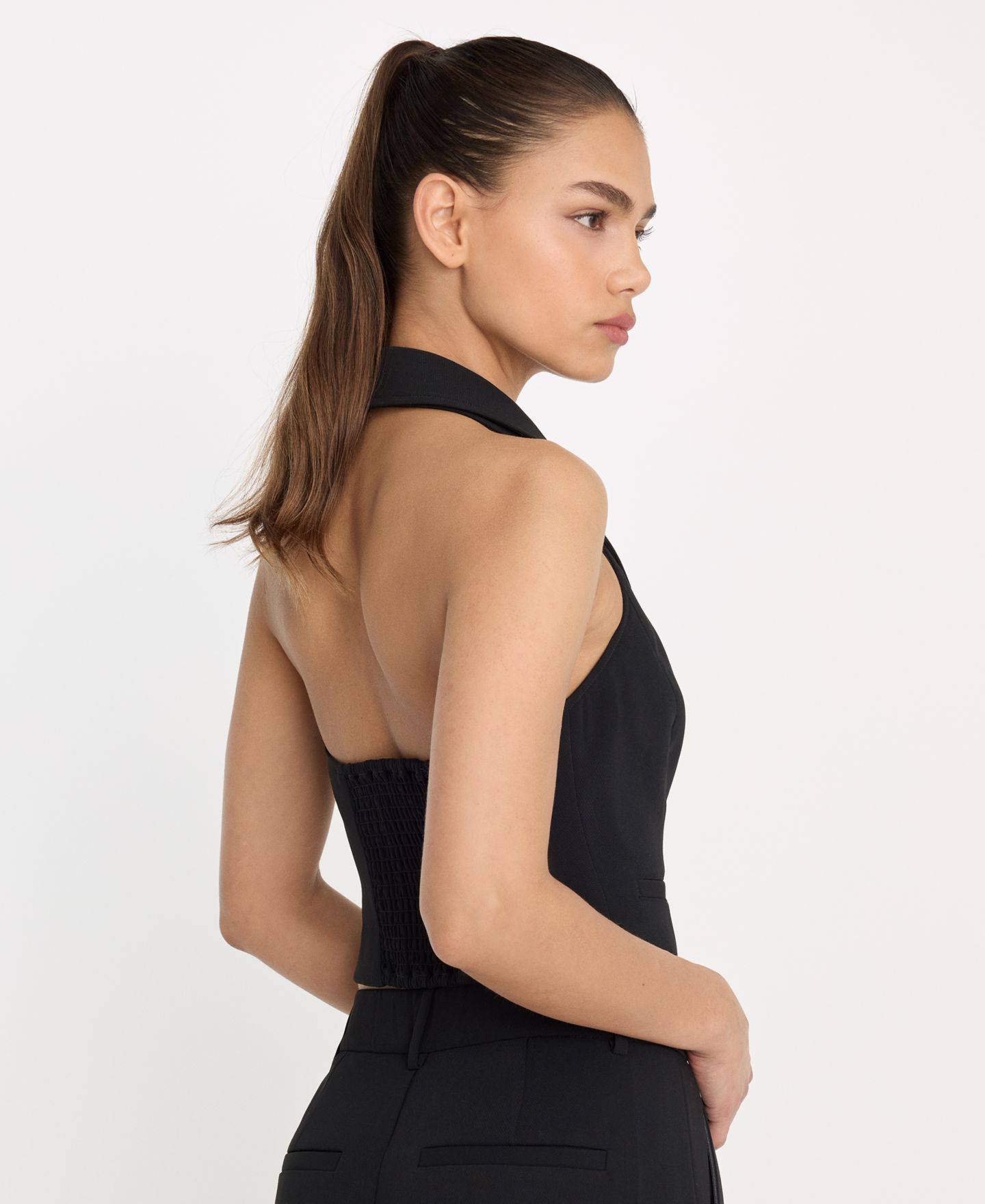 Женский жилет Good American Halter Neck, Regular & Plus Size, цвет: Чёрный — фото 3