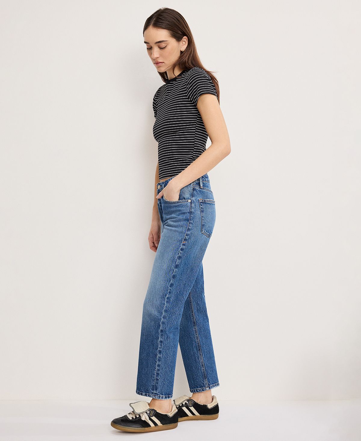 Good American Women's Straight Ankle Jeans view 3 — MAYCSS fashion products