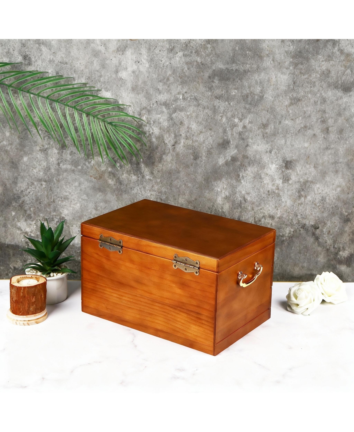 Yigii Wooden Jewelry Box with Lock for Women