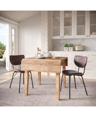 Modern Faux Leather Split-Back Upholstered Dining Chair (Set of 2)