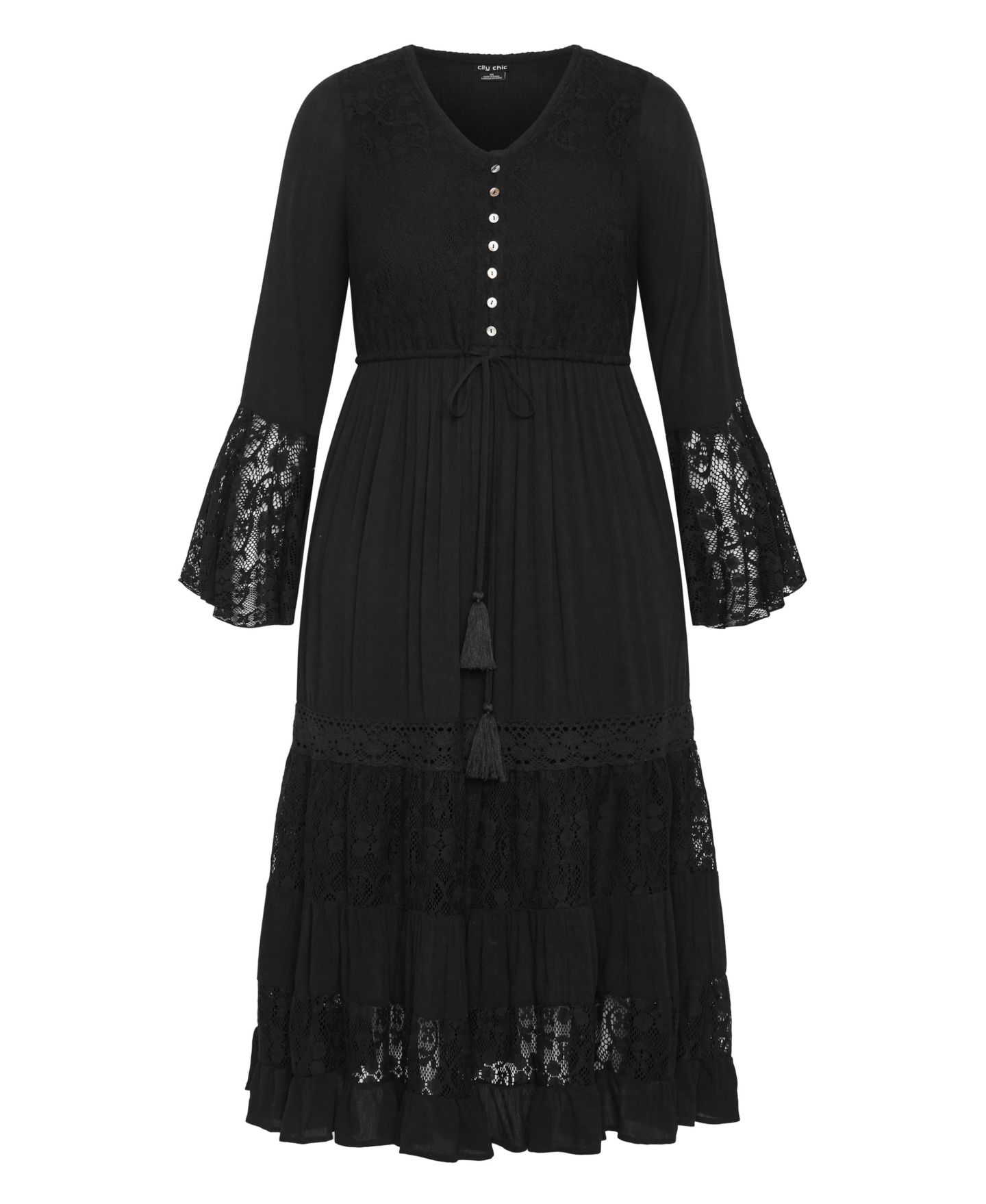 Женское платье CITY CHIC Tisha Lace Maxi, цвет: Чёрный — фото 3