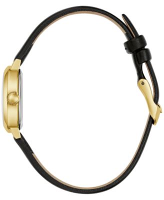 Women's Classic Black Leather Strap Watch, 18.5mm