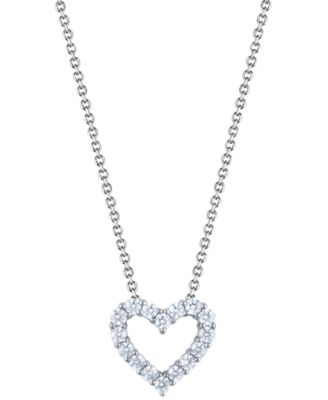 Diamond Heart Pendant Necklace (2 ct. t.w.) in 14k White Gold