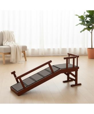 Solid Wood Dog Ramp for Bed & Couch,Brown