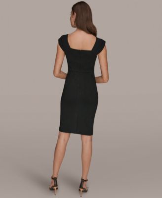 Women's Asymmetrical Neck Sheath Ruffle Dress