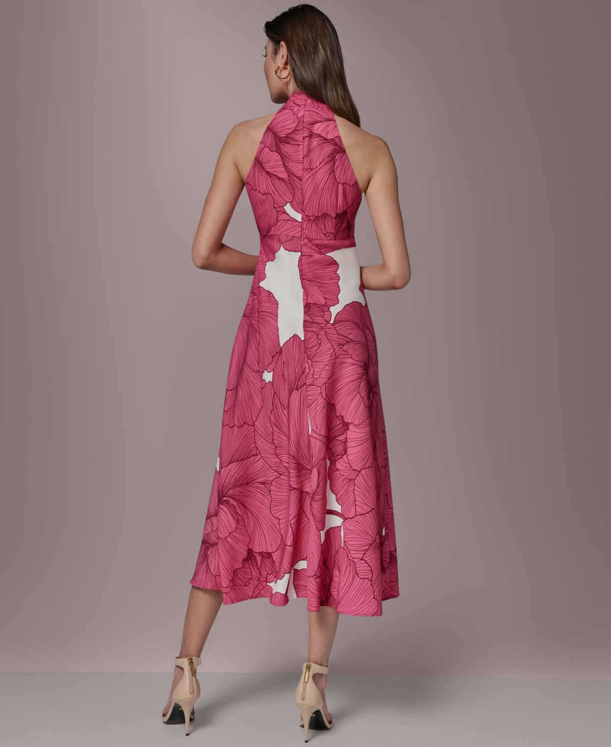 Donna Karan New York Women's Halter Neck Midi Dress