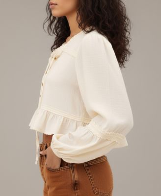 Women's Mirabel Textured Peplum Blouse