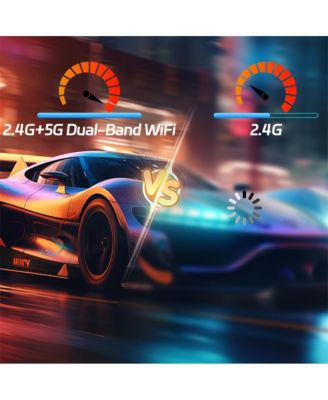 Portable 1080P Projector with 360° Stand, Auto Focus & Keystone, Netflix Built-in