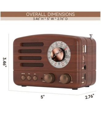 Vintage Bluetooth Radio with AM/FM/SW Receiver & USB/TF Playback for Home & Travel