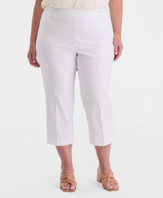 Plus & Petite Plus Size Tummy Control Pull-On Slim-Leg Pants