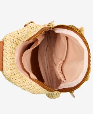 Floral Straw Applique Sling