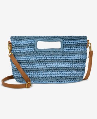 Striped Straw Clutch Bag