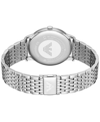 Men's Quartz Three-Hand Silver Stainless Steel Watch, 42mm