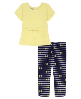 Girls' 2T-6X Popcorn Knit Tunic and Printed Capri Leggings, 2-Piece Set