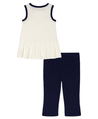 Girls' 2T-6X Popcorn Knit Pleated Tunic and Capri Leggings, 2-Piece Set