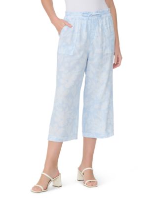 Women's Floral Wide-Leg Crop Pants