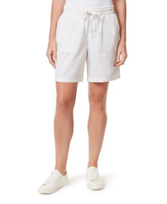 Women's Linen Blend Elastic Waist Shorts