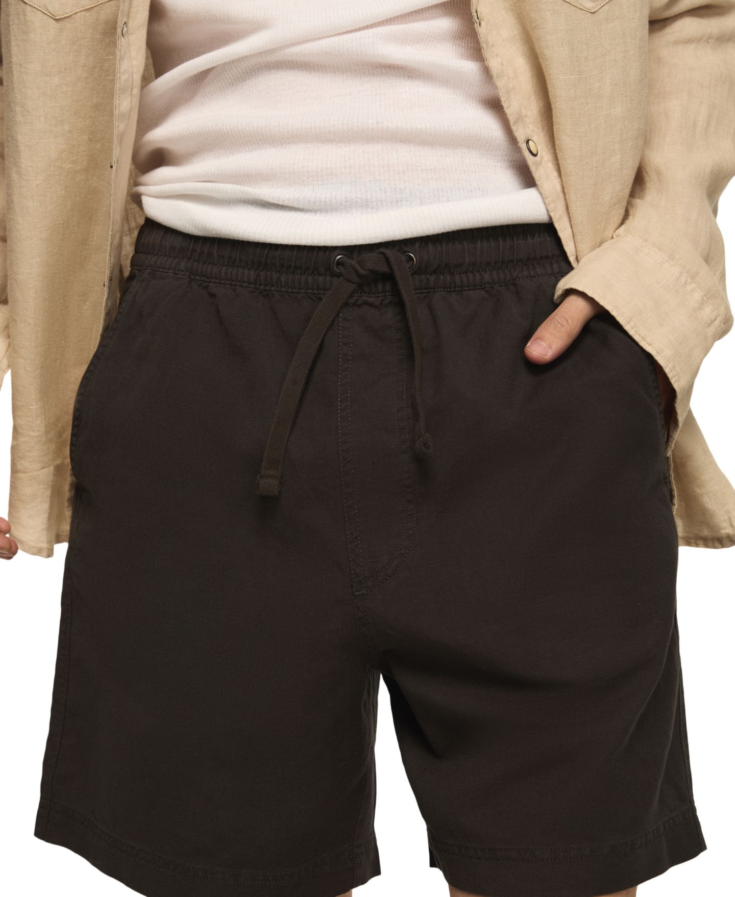 Мужские шорты Lucky Brand 7" Pull-On Linen, цвет: Чёрный — фото 4
