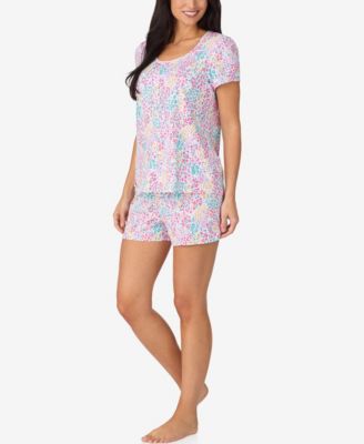 Women's Short-Sleeve Top & Boxers, 2-Piece Pajama Set