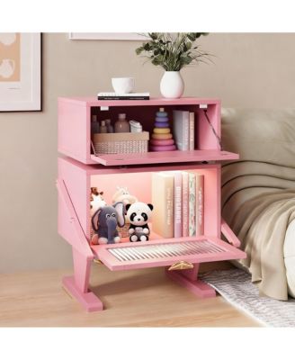 YGII LED Nightstand with 360° Rotating Drawer for Bedroom or Office