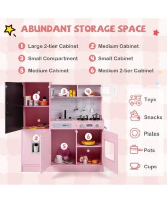 Kids Toy Kitchen Playset with Utensils for Ages 3 and Up