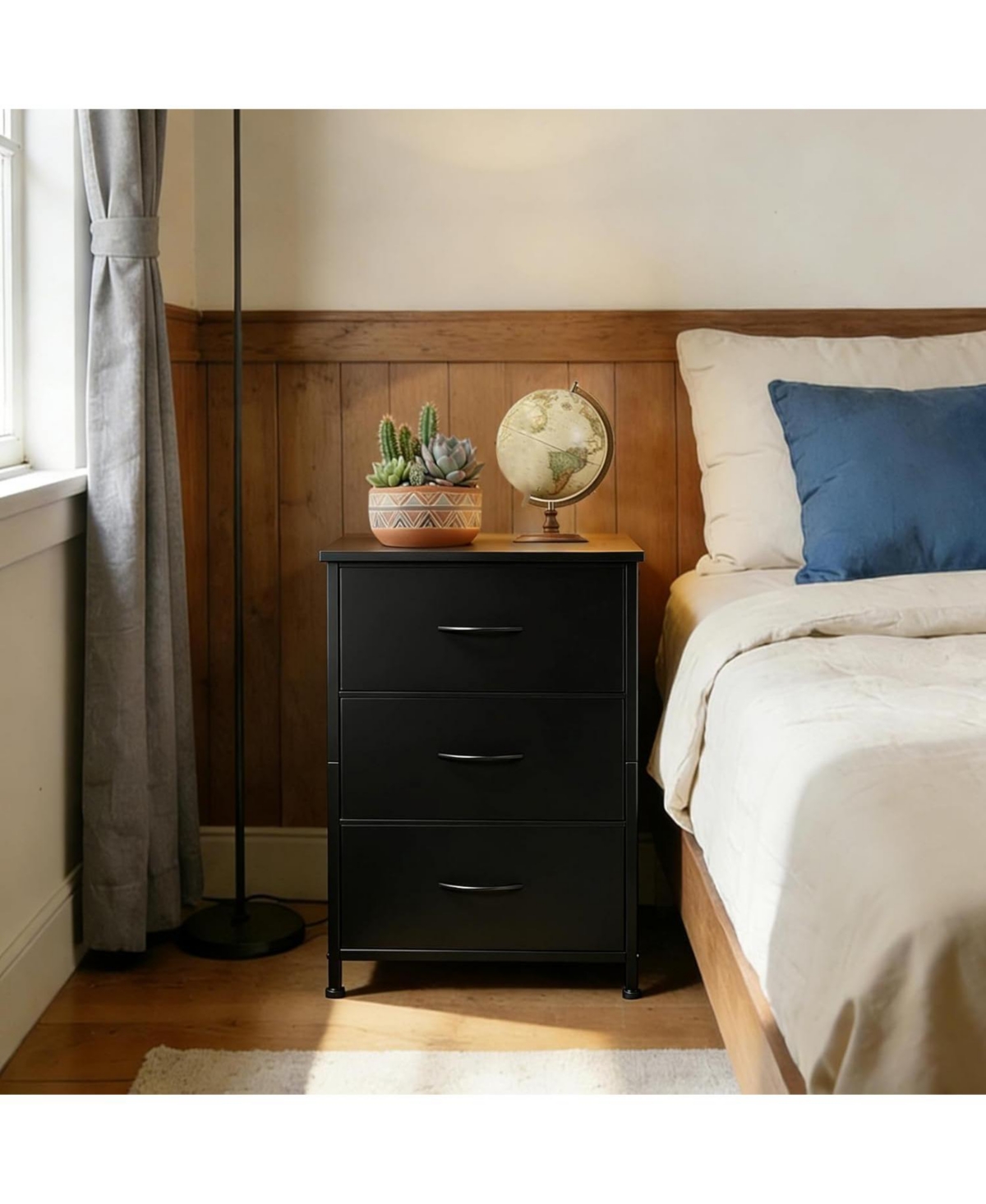 gaomon Stylish 3-Drawer Dresser with Removable Fabric Bins