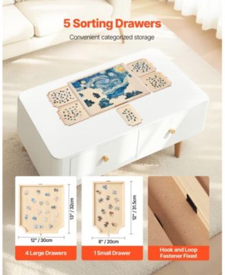 1500-Piece Rotating Puzzle Board 34"x25" with Drawers and Cover