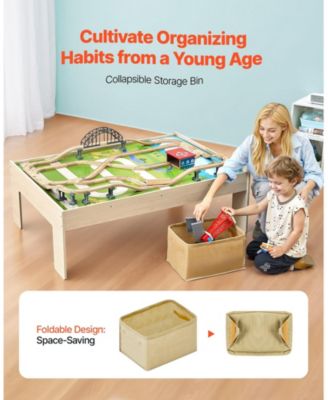 120-Piece Train Table with Collapsible Bin & 3-in-1 Design