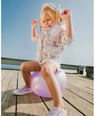 Baby Girls French Terry Hooded Cardigan Lilac Snails Print