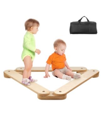 3-Piece Wooden Balance Beam Stepping Stones for Toddler Motor Skills Development