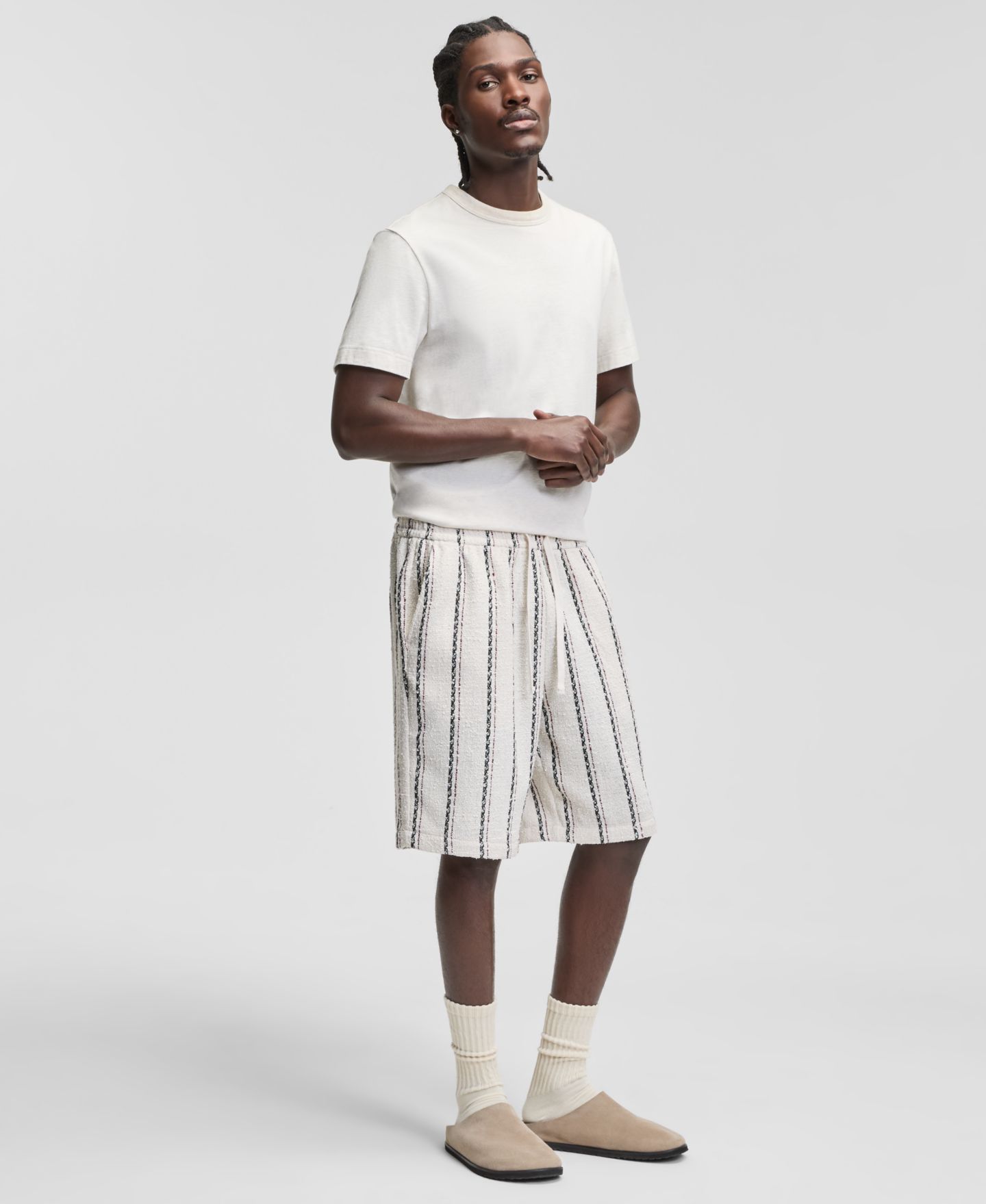 Мужские шорты Mode of One Striped Relaxed 9" Pull-On, цвет: Состаренный песочный — фото 5