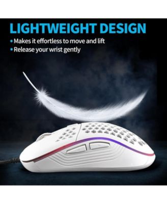 Honeycomb Wired Gaming Mouse - 7200 Adjustable DPI, Ergonomic Lightweight Honeycomb Design for PC/Mac Gamers | Perfect for Competitive Gaming