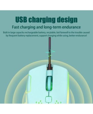 Wireless Gaming Mouse with RGB Lights - Adjustable DPI for Gaming, Office Work,Lightweight Honeycomb Design Compatible with Windows/Mac/Linux