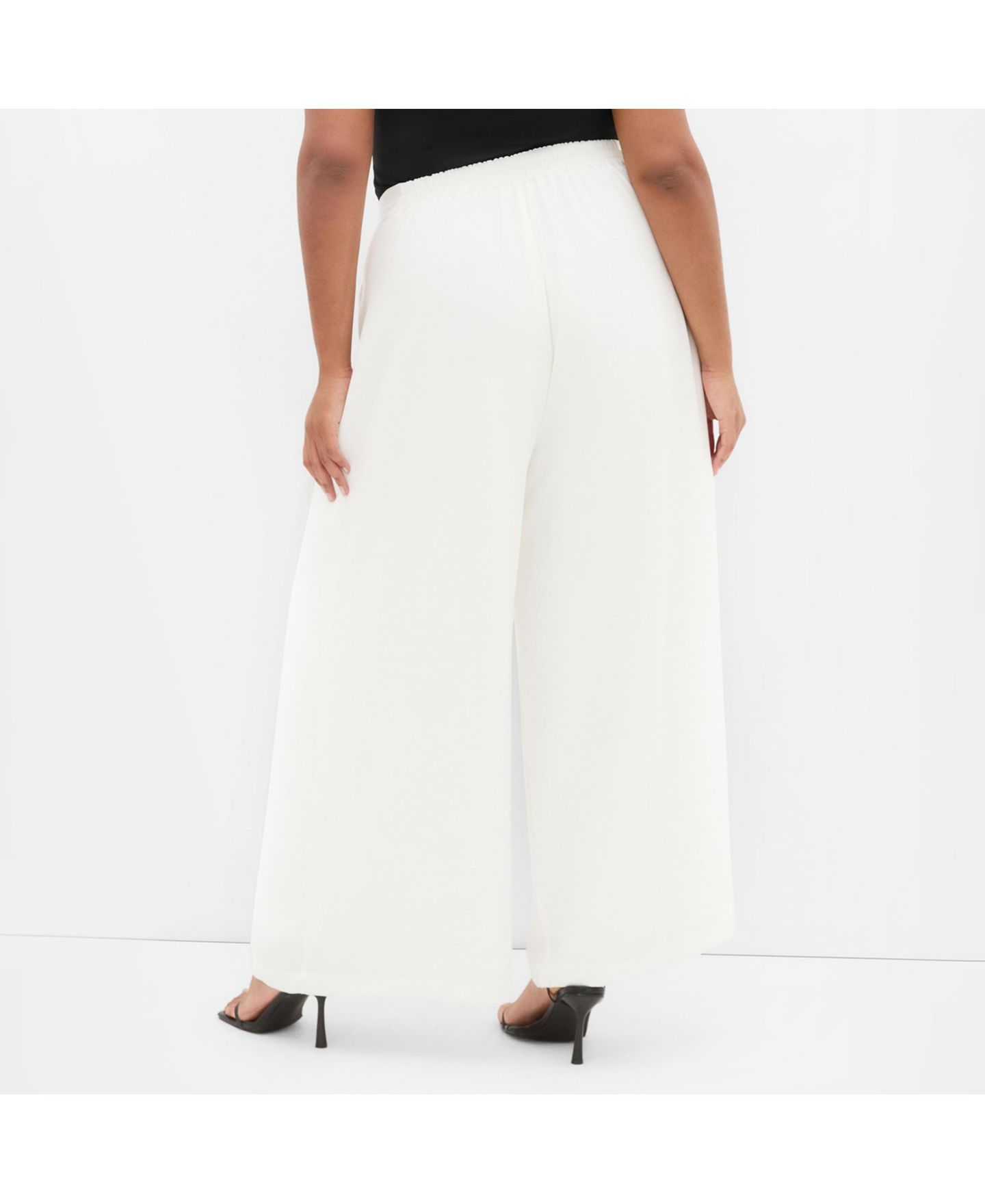 Женские брюки CITY CHIC Plus Size Abbie Fully Lined Wide Leg, цвет: Кремовый — фото 2