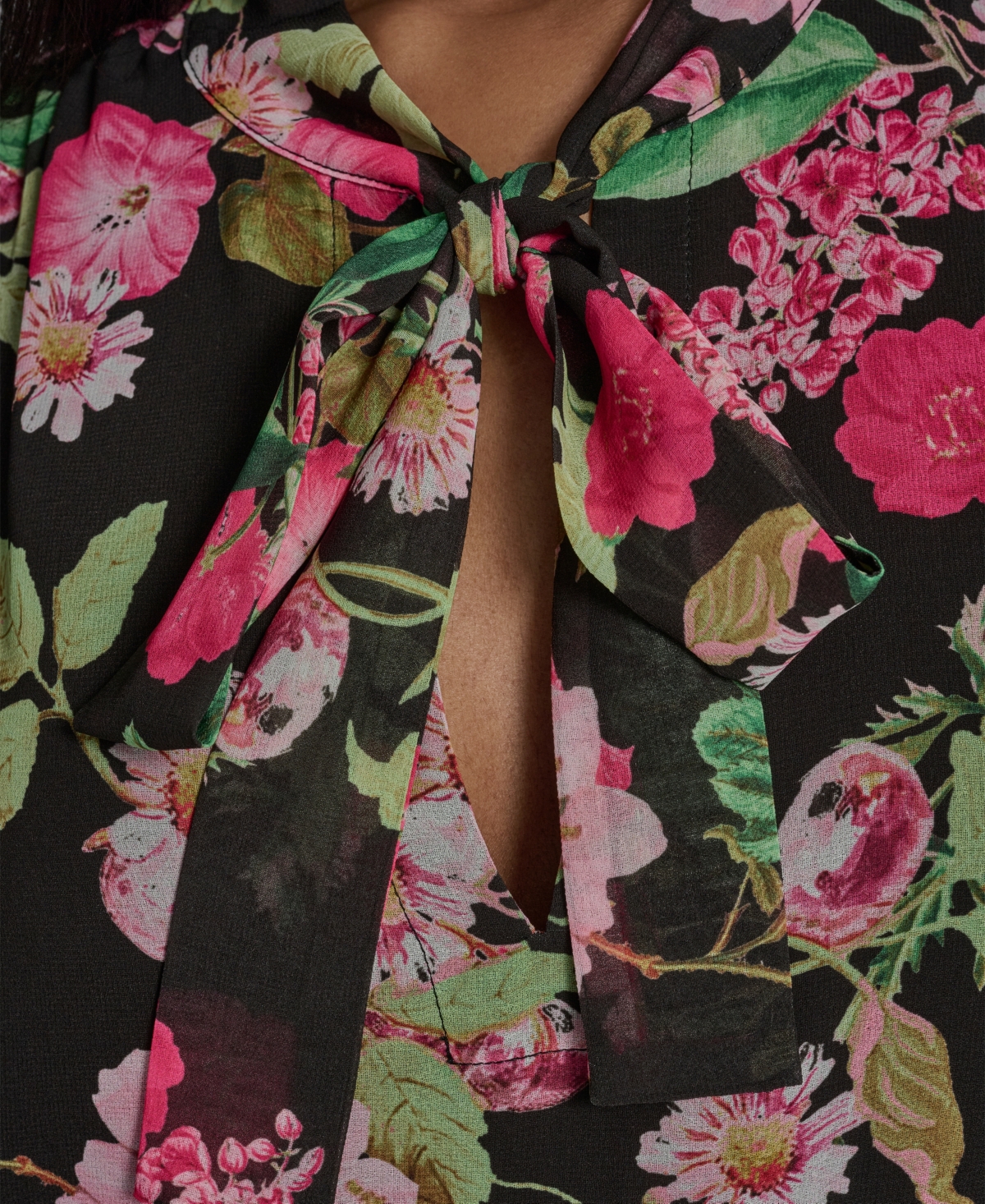 Karl Lagerfeld Paris Women's V-Neck Woven Blouse