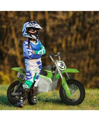 MX400 Dirt Rocket Electric Motocross Motorcycle Bikes, 1 White & 1 Green