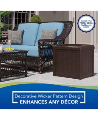 22 Gallon Outdoor Patio Small Deck Chest Box with Storage Seat, Java