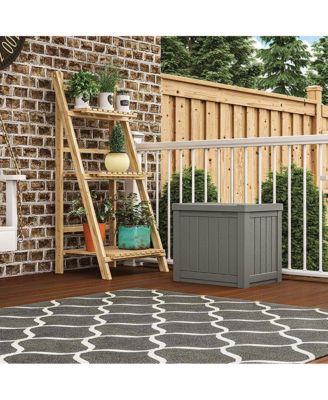 SS500ST 22 Gallon Small Resin Outdoor Patio Storage Deck Box, Stoney