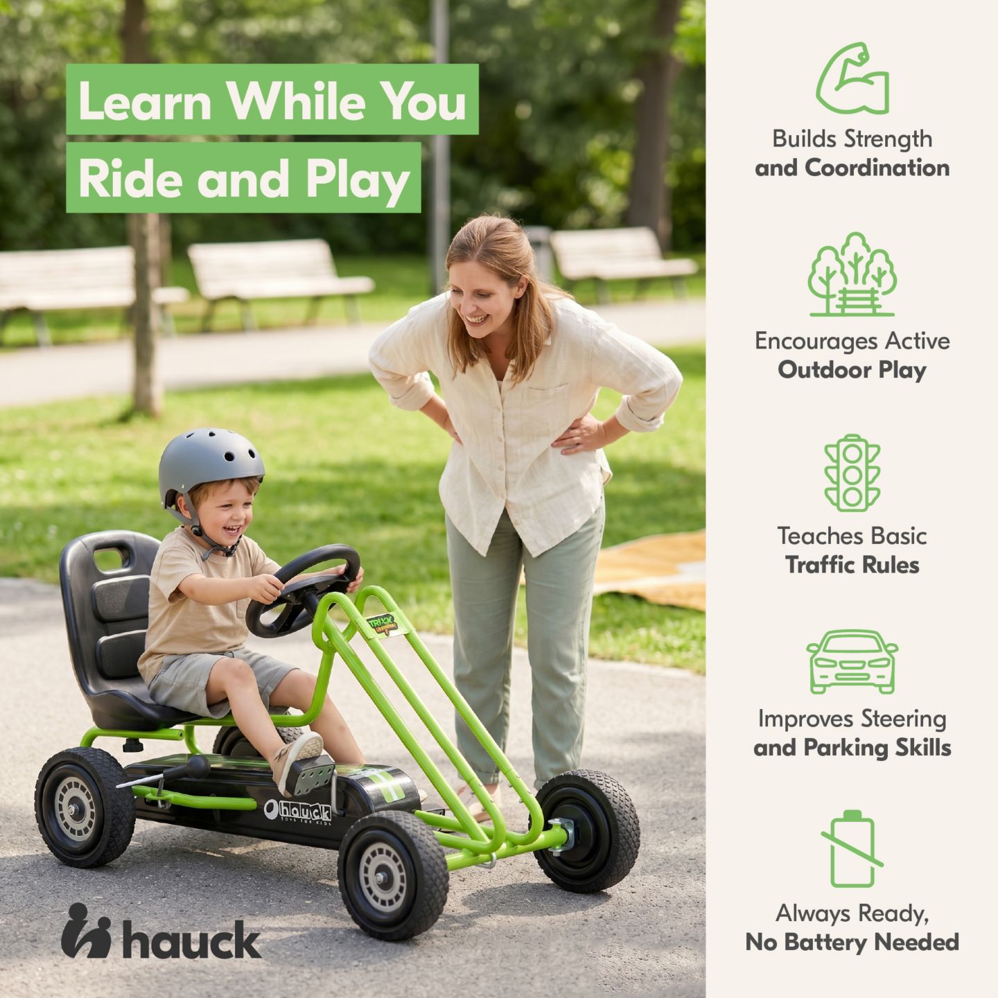 Детская игрушка Hauck Lightning Pedal Ride-On Go Kart with Adjustable Seat, 110 lbs Capacity, Ages 4-8 — фото 11