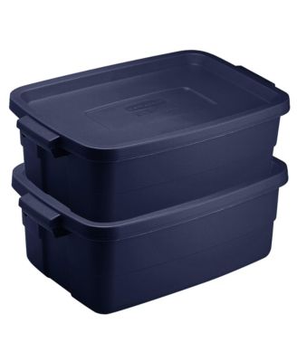 3 Gallon Stackable Storage Container, Dark Indigo Metallic (6 Pack)