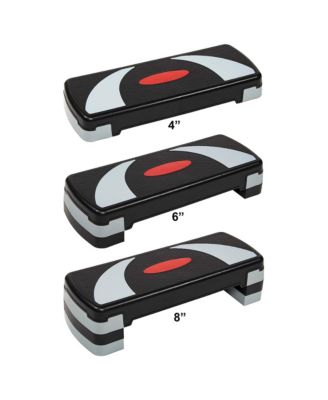 Adjustable Workout Aerobic Step Platform Trainer, Gray/Black