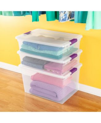 32 Quart Clear View Storage Container Tote w/ Latching Lid, 24 Pack