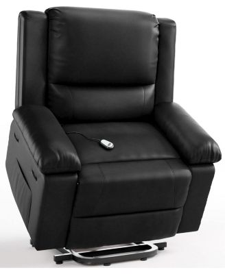 Power Lift Recliner Chair, Home Theater Seating with Lumbar Support, Faux PU Leather Recliner Sofa Adjustable Back and Legs