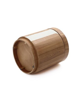 Modern MDF Wood Round Side Table with Ash Veneer, 18.5” Tall