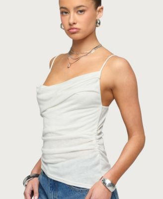 Women's Asymmetric Cowl Neck Tank Top